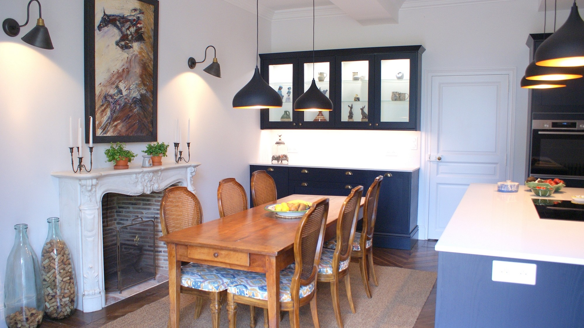 Cuisine a cadre avec plan de travail Silestone Miami Vena Cosentino